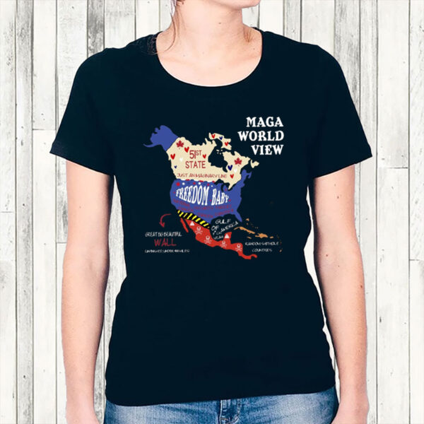 MAGA World View - Anti Trump Trotest 2025 T-Shirt