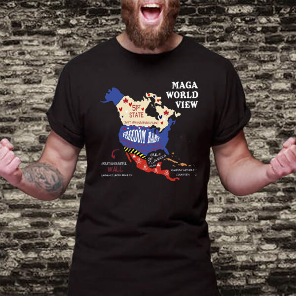 MAGA World View - Anti Trump Trotest 2025 T-Shirt