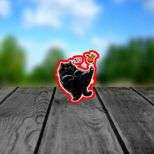 No Kings in America Black Cat Sticker, Car Magnet