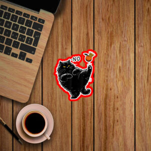 No Kings in America Black Cat Sticker, Car Magnet