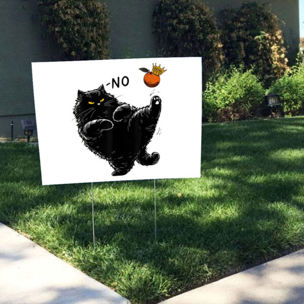 No Kings in America Black Cat Yard Sign