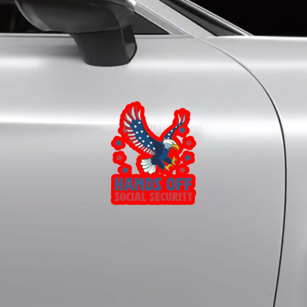 Official Hands Off Social security 2025 Sticker, Car Magnet