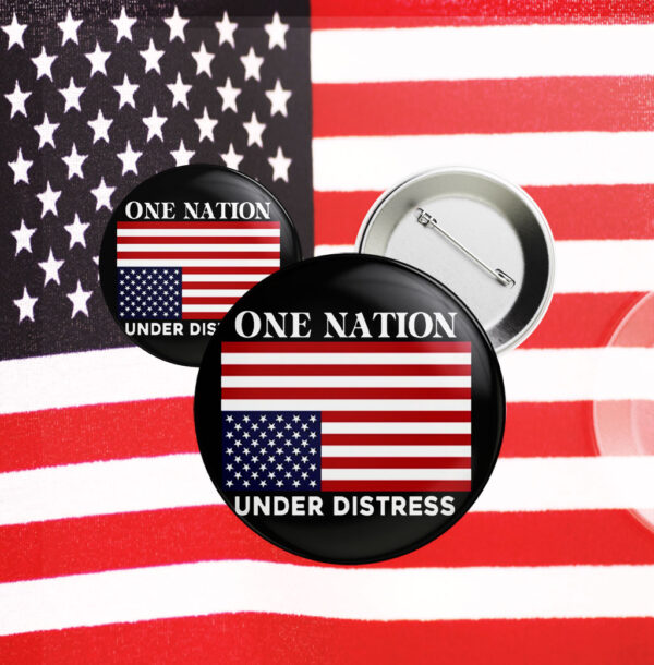 One Nation under Distress - American Flag Flair Button