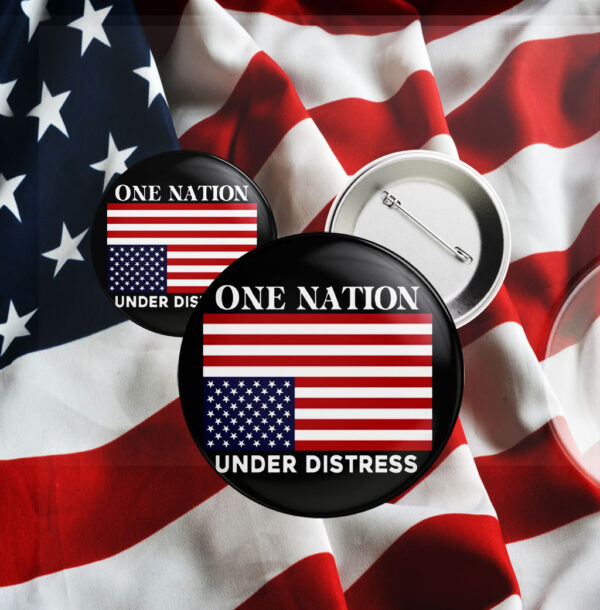 One Nation under Distress - American Flag Flair Button