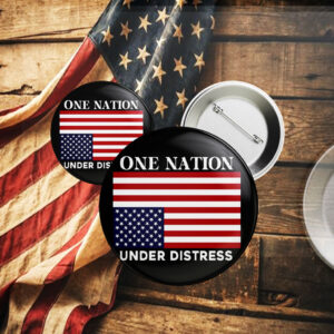 One Nation under Distress - American Flag Flair Button