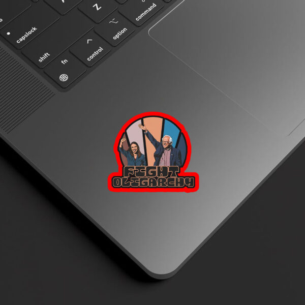 Political Revolution, Bernie Sanders AOC Fight Oligarchy Anti Trump Musk Fascism Sticker, Car Magnet