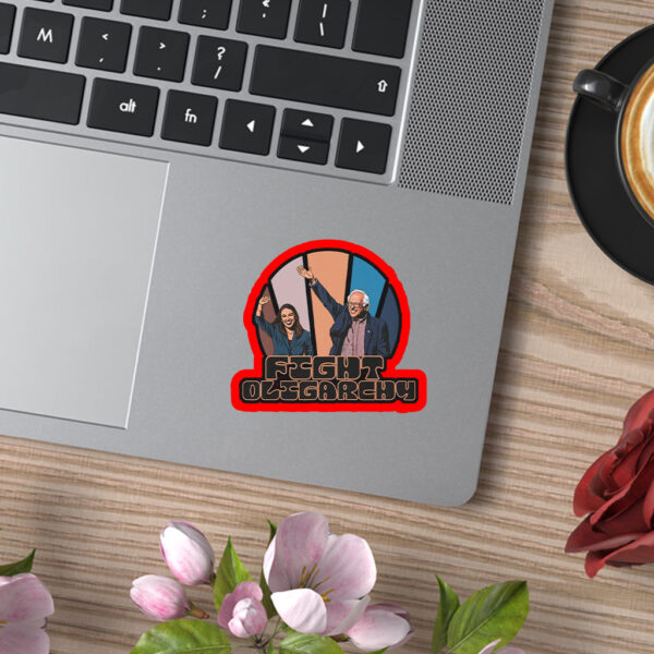 Political Revolution, Bernie Sanders AOC Fight Oligarchy Anti Trump Musk Fascism Sticker, Car Magnet
