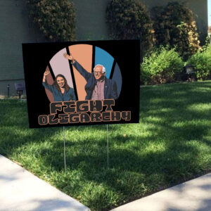 Political Revolution, Bernie Sanders AOC Fight Oligarchy Anti Trump Musk Fascism Yard Sign