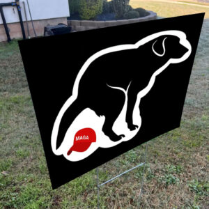 Pooping Dog Anti Trump, Anti MAGA Anti Fascism 2025 Yard Sign