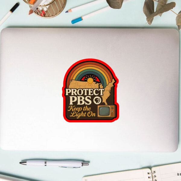 Protect PBS Keep The Light On - Retro PBS Protect Sticker, Car Magnet