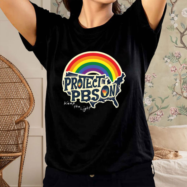 Protect PBS Save Public Broadcasting, Keep The Light 2025 T-Shirt