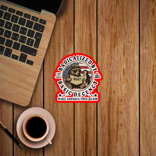 Radicalized By Basic Decency Hands Off Democracy No Kings America Make America Free Again Sticker, Car Magnet