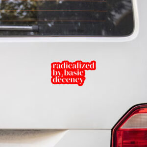 Radicalized By Basic Decency, Social Justice Activist Sticker, Car Magnet
