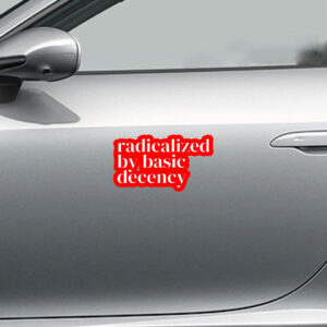 Radicalized By Basic Decency, Social Justice Activist Sticker, Car Magnet