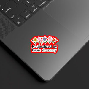 Radicalized By Basic Decency - Social Justice Activist Sticker, Car Magnets