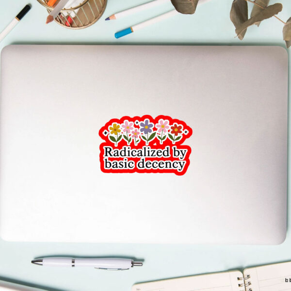 Radicalized By Basic Decency - Social Justice Activist Sticker, Car Magnets