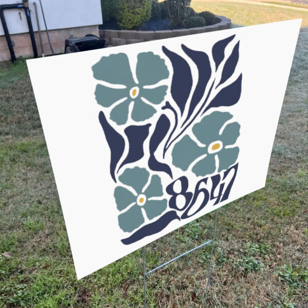 Retro 8647 Anti Trump, Anti Trump 86 47 Floral Boho Style Yard Sign