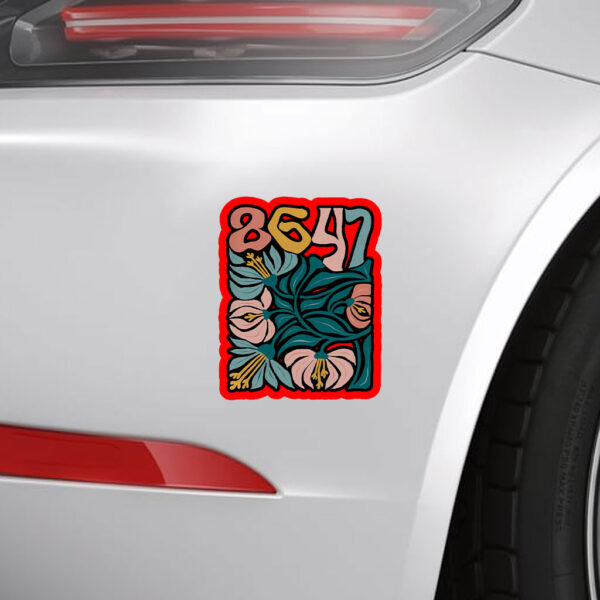 Retro 8647 Anti Trump - Funny Liberal Sticker, Car Magnet