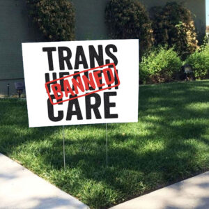 Say No to EO14168 – Trans Health Care BANNED, Protest Yard Sign