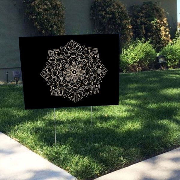 Scubtle Anti Fascist FDT Mandala Anti Trump - 8647 Fck Fascism Yard Sign