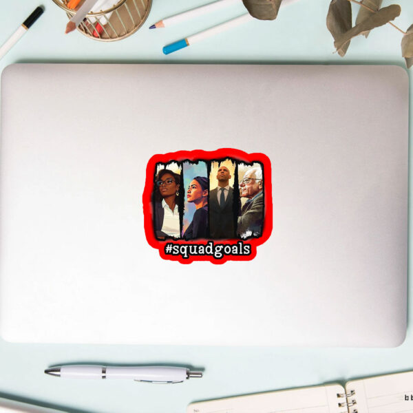 SquadGoals – AOC, Jasmine Crockett, Bernie, Booker 2025 Sticker, Car Magnet