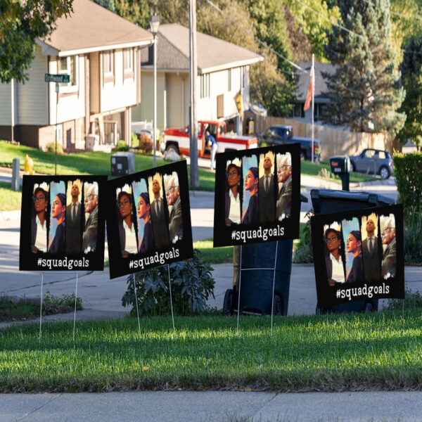 SquadGoals – AOC, Jasmine Crockett, Bernie, Booker 2025 Yard Sign