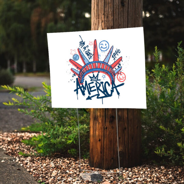Statue of Liberty, America 4th July Yard Sign