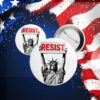 Statue of Liberty Resist, Anti Trump 2025 Button