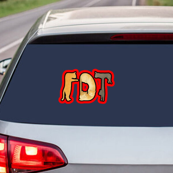 Subtle FDT Cat Anti Trump 2025 Sticker, Car Magnet
