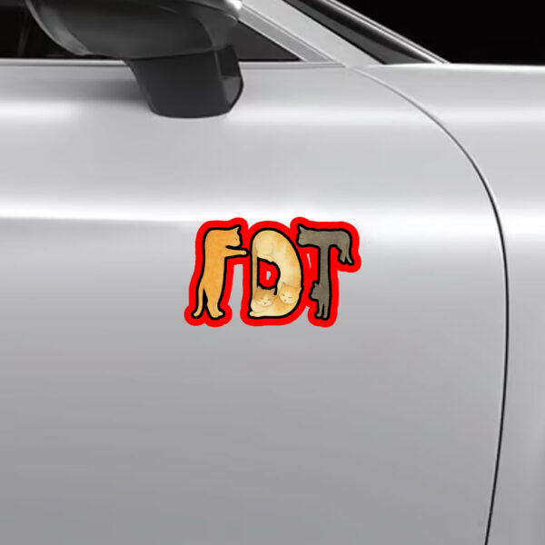 Subtle FDT Cat Anti Trump 2025 Sticker, Car Magnet