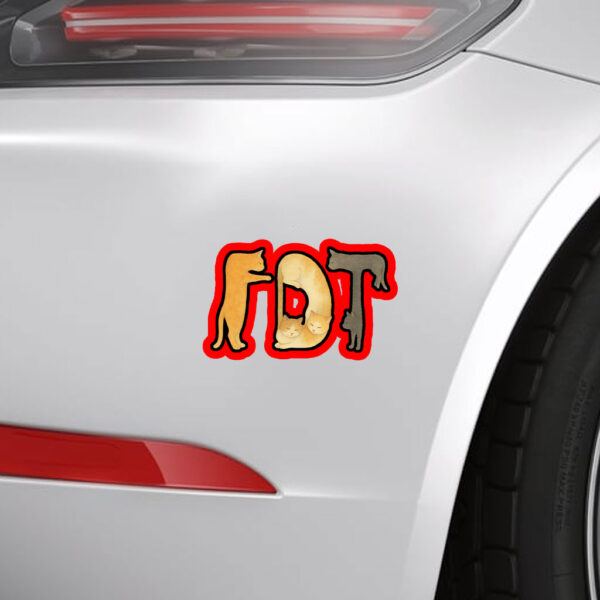 Subtle FDT Cat Anti Trump 2025 Sticker, Car Magnet