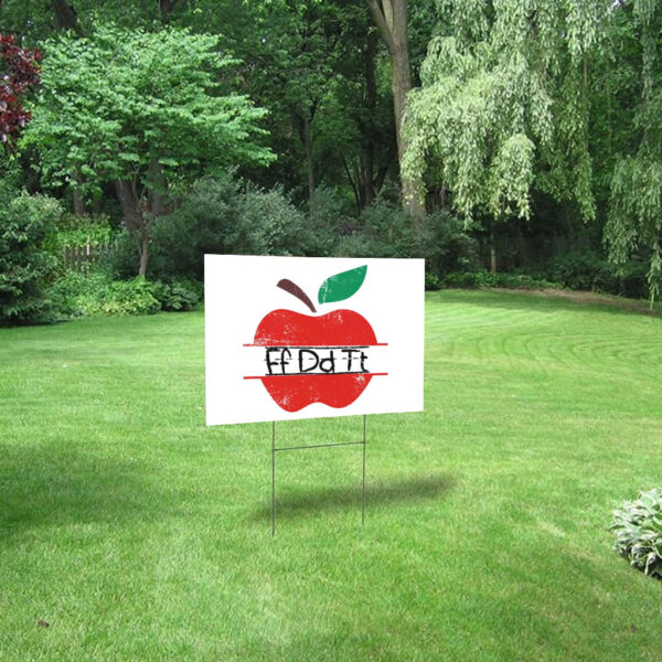 Teacher Apple FDT, Teacher F*ck Donald Trump 2025 Yard Sign