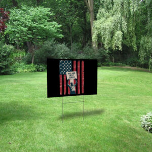 Upside down American Flag, We’re Not Okay, Bernie Sanders For America 2025 Yard Sign