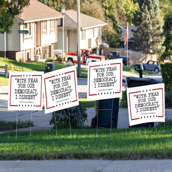 With Fear For Our Democracy I Dissent Yard Sign