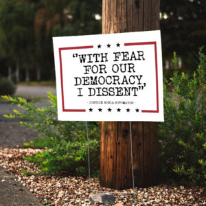 With Fear For Our Democracy I Dissent Yard Sign