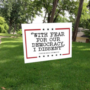 With Fear For Our Democracy I Dissent Yard Sign