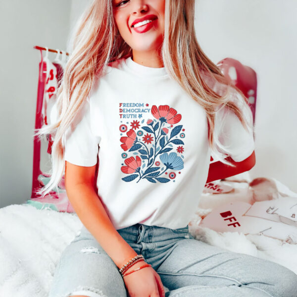 Anti-Trump-T-Shirt,-Freedom-Democracy-Truth-Shirts