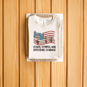 Anti-Trump-T-Shirt,-Stars-Stripes-&-Systemic-Change-Shirt-usa