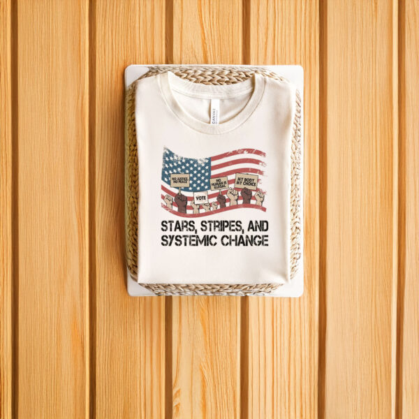 Anti-Trump-T-Shirt,-Stars-Stripes-&-Systemic-Change-Shirt-usa